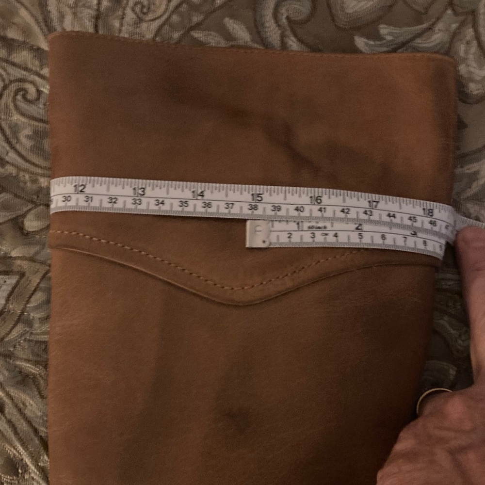 Brown Knee-High Leather Boots approx 17” tall - Picture 6 of 6